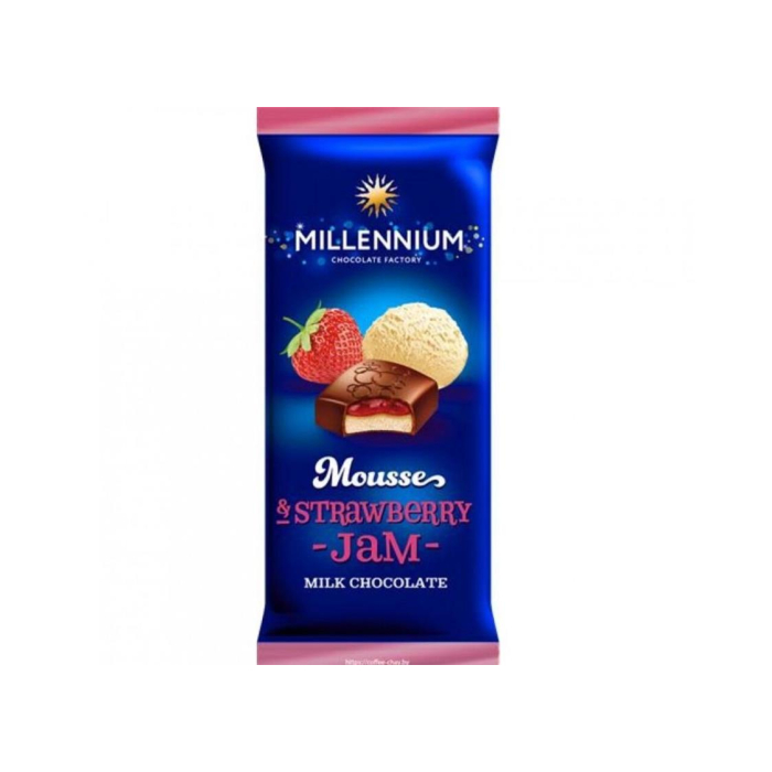 MILLENNIUM sutli shokolad qulupnay bilan 135gr