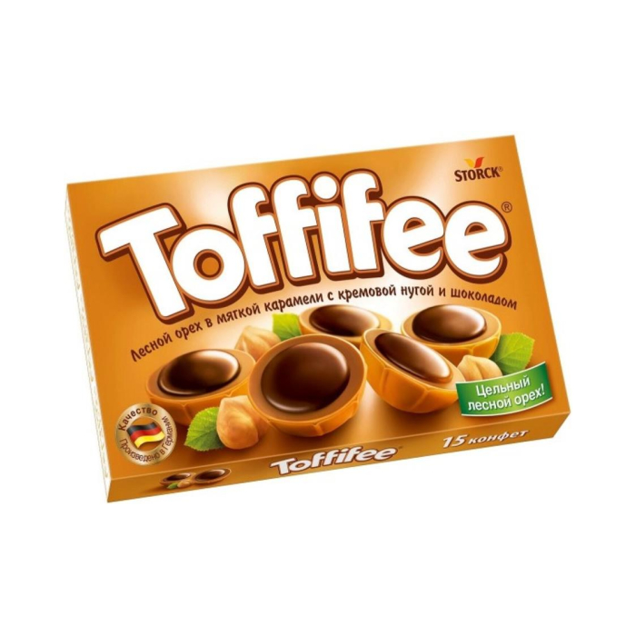 Toffife yumshoq karameldagi kremli nugga va shokolad bilan yong'oq 125gr