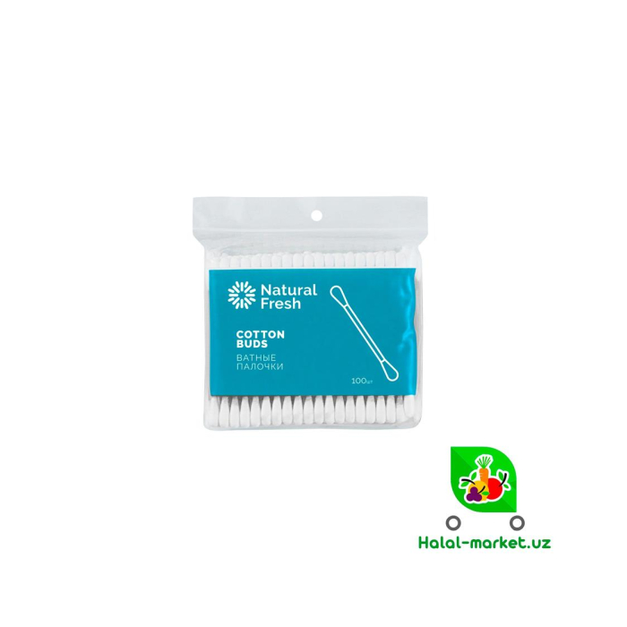 NATURAL FRESH 100 dona M/U paxta tamponlari