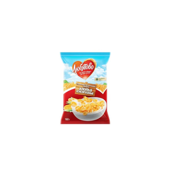 Хлопья ЛЮБЯТОВО кукурузные 160г