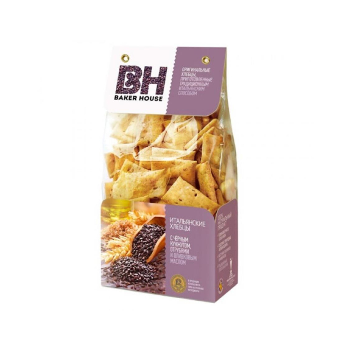 Хлебцы BAKER HOUSE с чёрным кунжутом 250гр