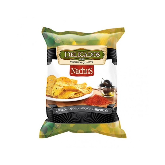Чипсы DELICADOS c кусочками оливок и паприки 75гр