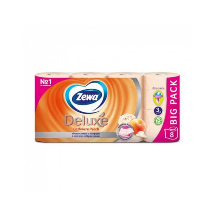 Туалетная бумага ZEWA DELUXE Персик 3сл/8рул