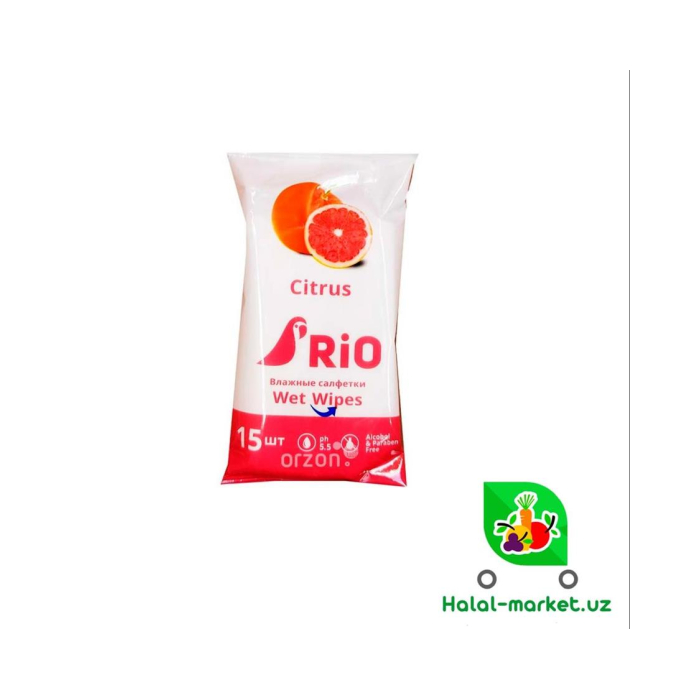 Влажные салфетки RIO фруктовые 10/15шт