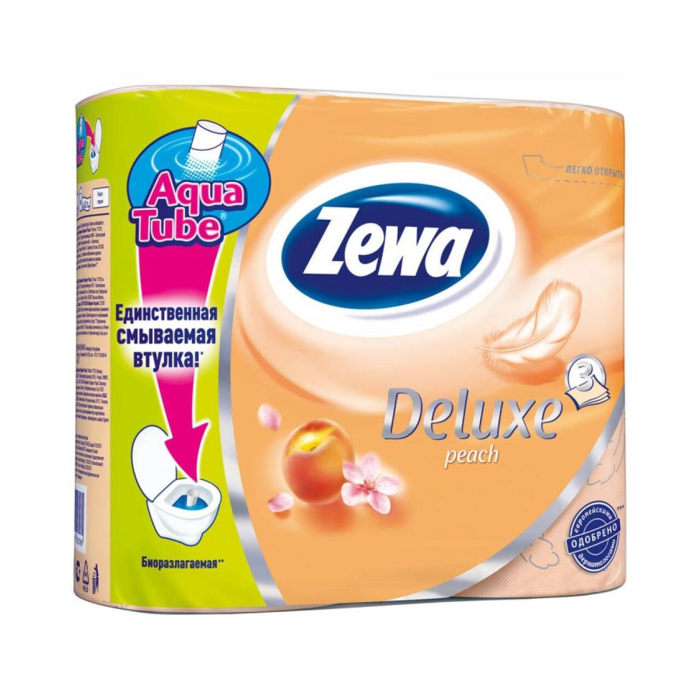Туалетная бумага ZEWA DELUXE Персик 3сл/4рул