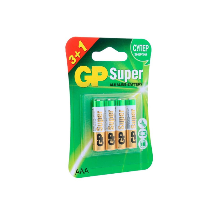 Батарейки GP SUPER ALKALINE AAA LR03 4шт