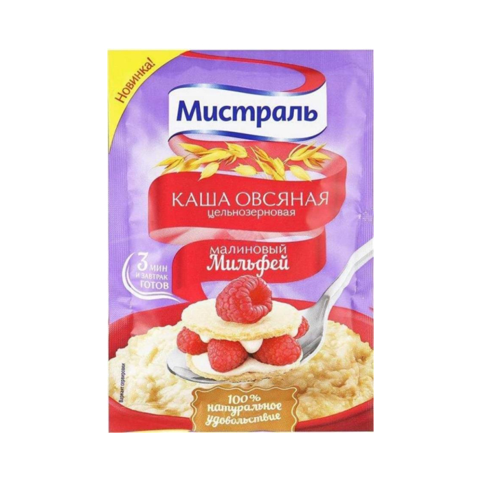 Каша овсяная МИСТРАЛЬ Малиновый мильфей 40гр