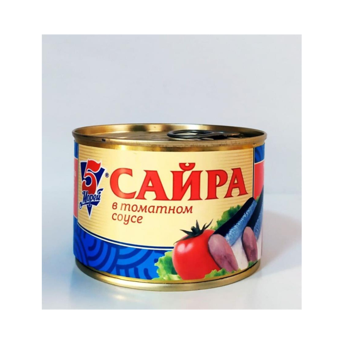 Сайра 5 МОРЕЙ В томате 250гр