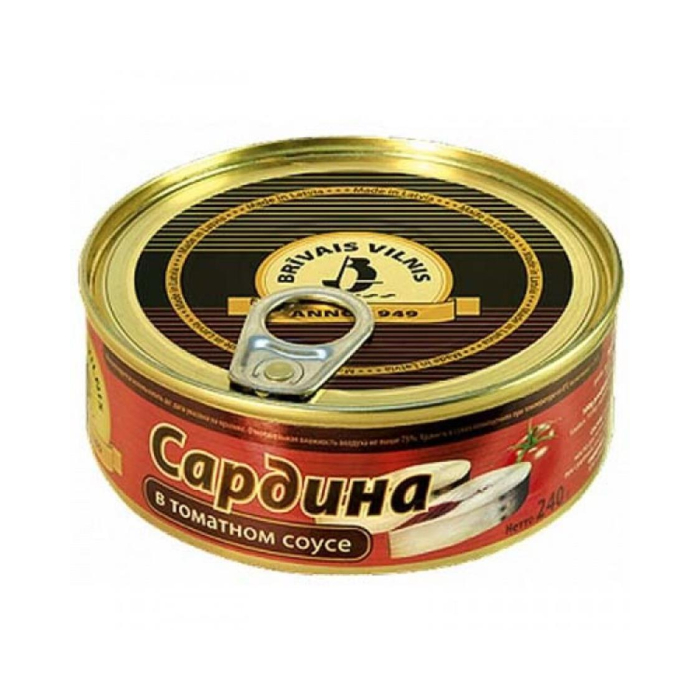 Сардина BRIVAIS VILNIS в томатном соусе 240гр