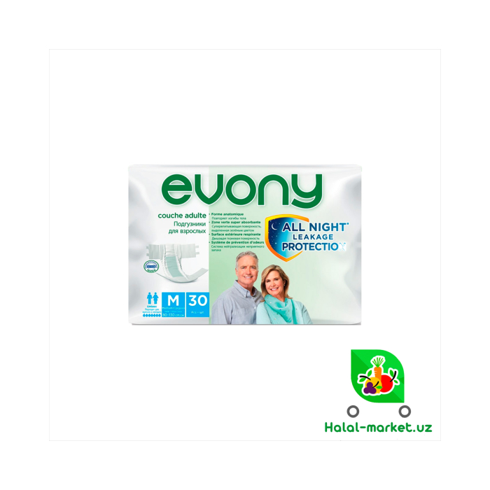 Подгузники EVONY MEDIUM Для взрослых М(30шт)