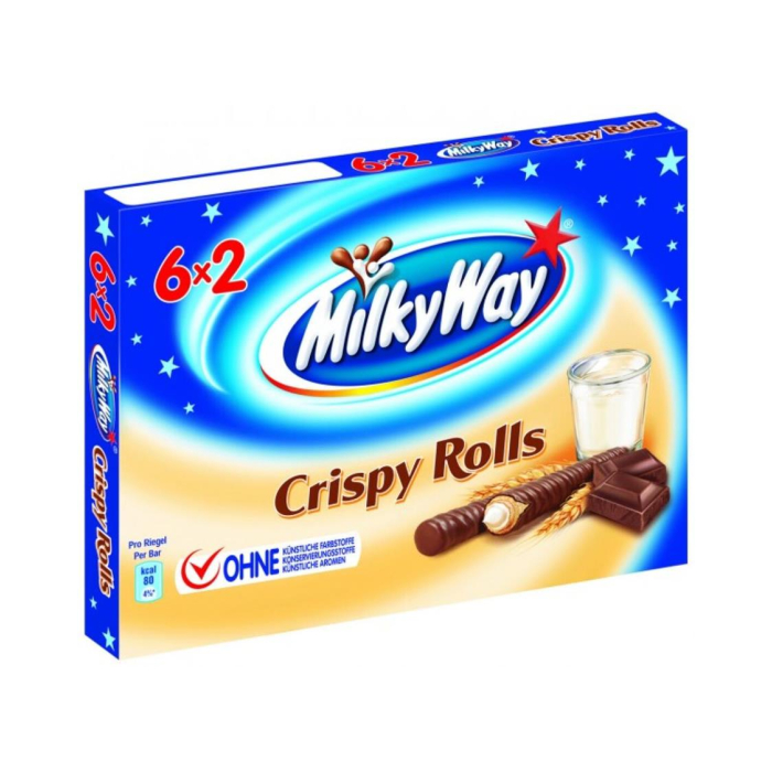 MILKWAY CRISPY ROLLS shokoladli tayoqchalari 8 dona
