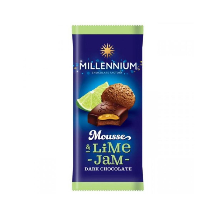 MILLENNIUM qora mousli limon 135gr shokoladli plitka