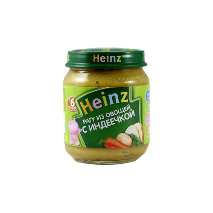Пюре HEINZ Овощное рагу с индейкой 120гр