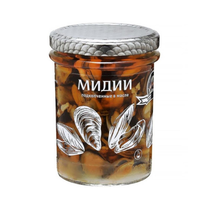 210 gramm yog'li qovurilgan midiyalar