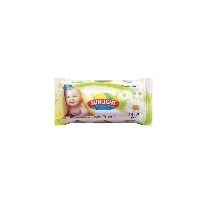 Влажные салфетки детские Sunlight 15+2ШТ
