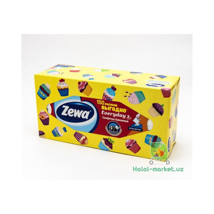 ZEWA Everyday 2-qavatli 150 dona quti salfetkalar