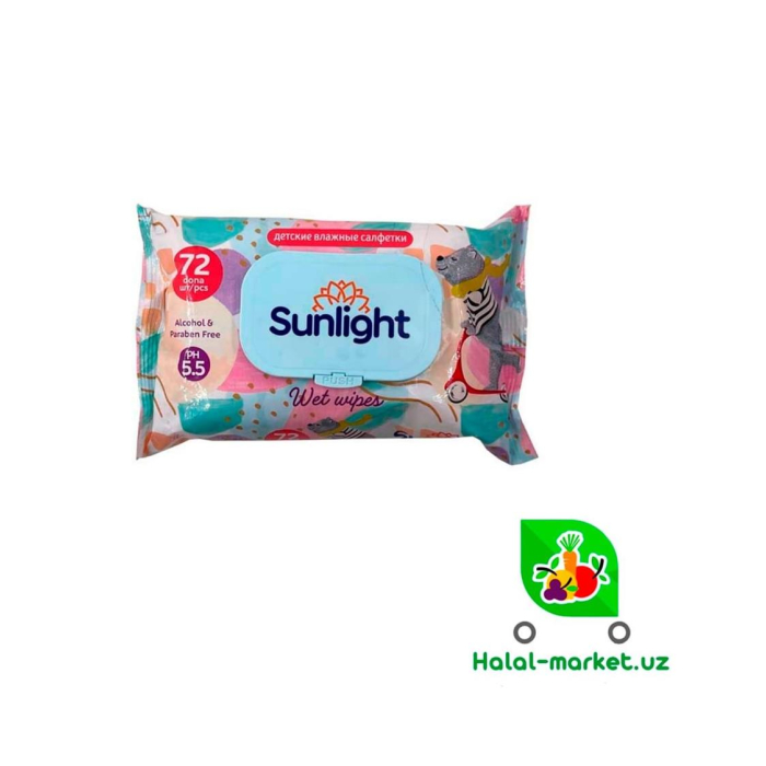 Влажные салфетки SUNLIGHT KIDS 72 шт