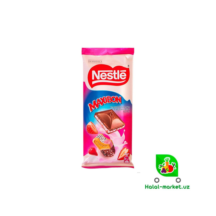 NESTLE Maxibon shokoladi qulupnay bilan 80g