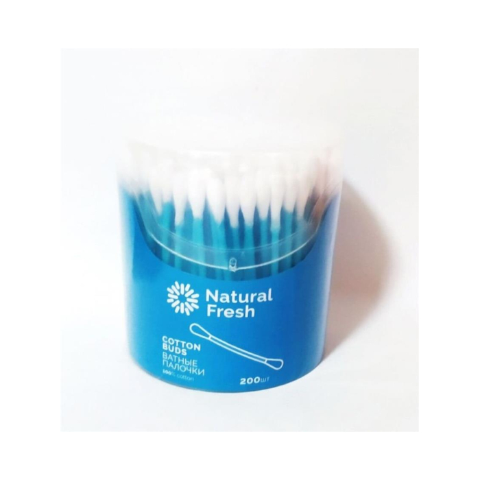 NATURAL FRESH ПЛ/У 200шт paqirli paxta tayoqchalari