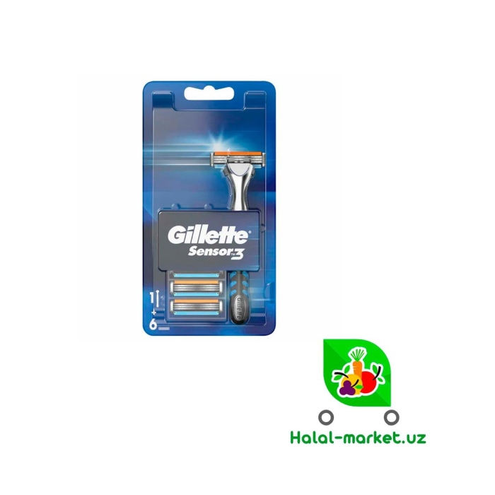 Бритвенный станок GILLETTE SENSOR 3 с 3 кассетой