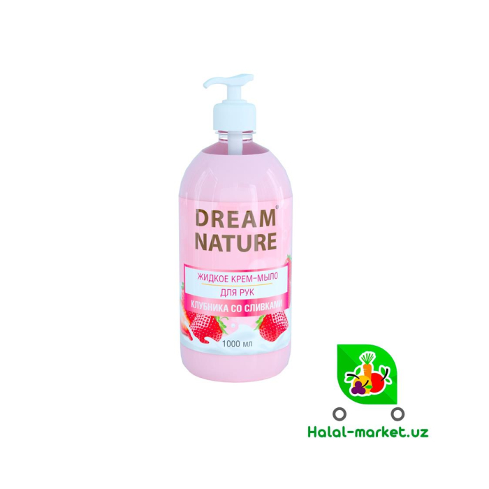 DREAM NATURE qulupnay va qaymoqli qo'l uchun suyuq sabun 1000ml