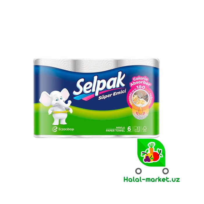 SELPAK Calorie Absorb qog'oz sochiqlari 6 rulon 3 qatlam