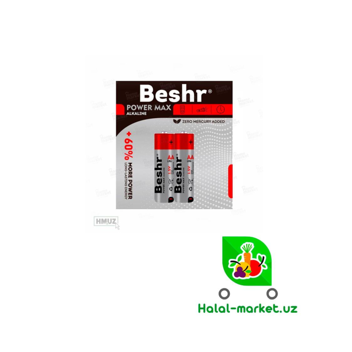 Beshr POWER MAX AAА LR03 1.5v 2шт batareyalar