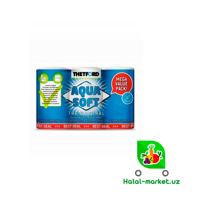 Туалетная бумага AQUA SOFT  6шт