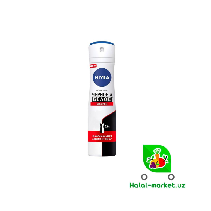 NIVEA Qora va Oq Deodorant Spreyi Nевид. Max Pro 150ml