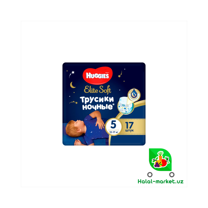 Трусики ночные HUGGIES ELITE SOFT 5 (17шт)