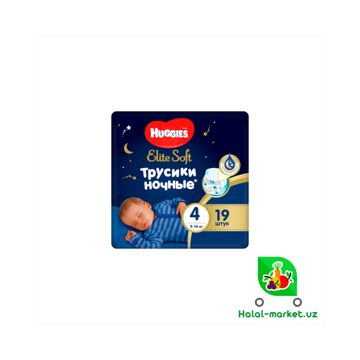 HUGGIES ELITE SOFT 4 (19ta) tungi ichki kiyimlar