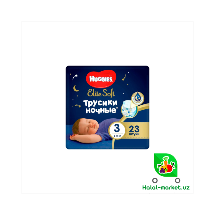 HUGGIES ELITE SOFT 3 (23ta) tungi ichki kiyimlar