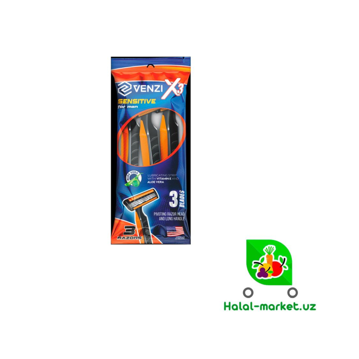 Станок Одноразовый VENZI MEN X3 пакет 3шт