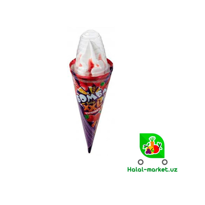Bomba Muzqaymoq Qulupnay konus 145gr