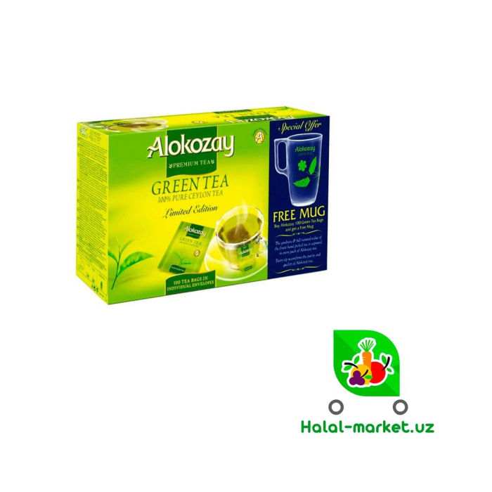 Чай зеленый ALOKOZAY Green Tea 100пак