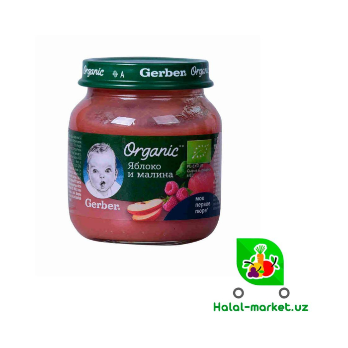 Пюре GERBER Organic Яблоко-Малина ст/б 125гр
