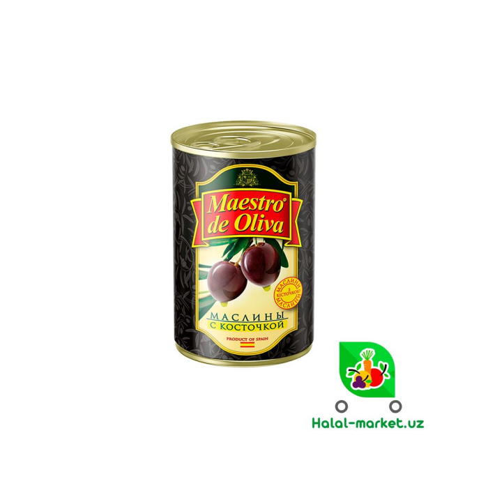 Маслины MAESTRO DE OLIVA с косточкой с/к 280мл