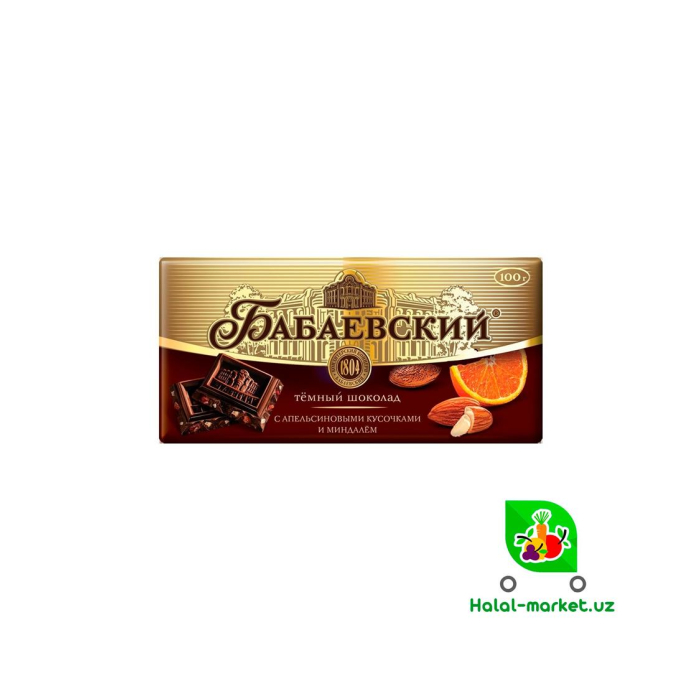 BABAIEVSKY shokoladli plitka apelsin bodom bilan 100gr