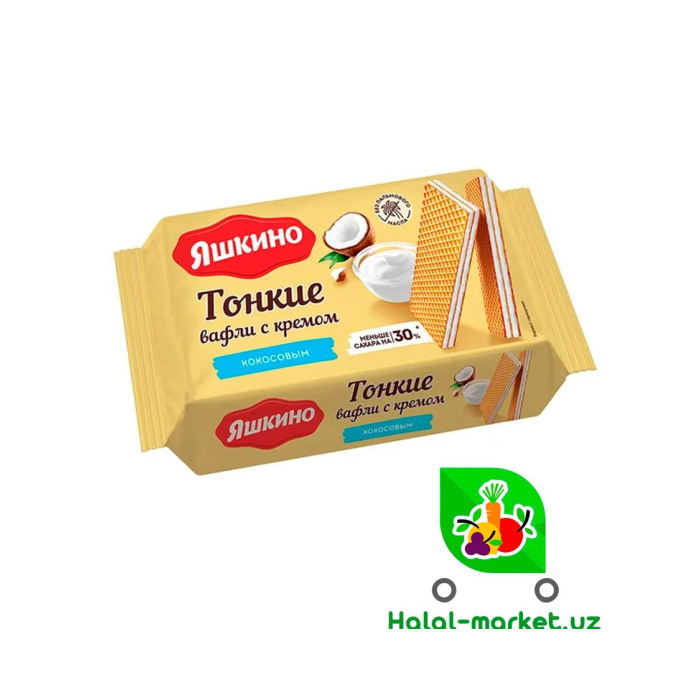 Вафли Тонкие ЯШКИНО с Кокосовым кремом 144г