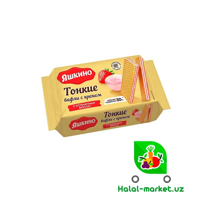 Вафли Тонкие ЯШКИНО со вкусом Клубники 144г
