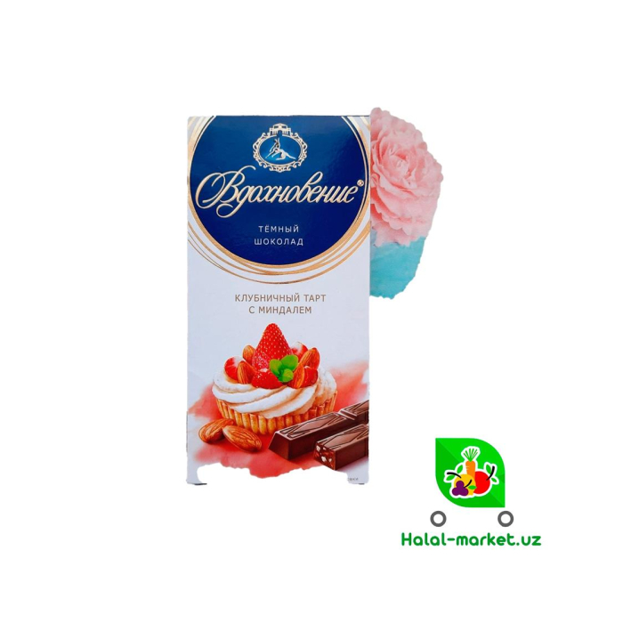 Shokolad INSPIRATSIYA Qulupnay tarti bodom bilan 100gr