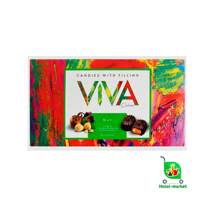 Шоколадные Конфеты VIVA Colour Вкус Ореха 140гр