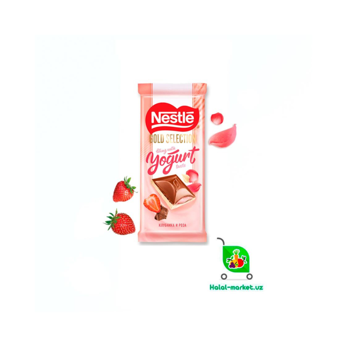 NESTLE GOLD SELECTION Shokolad Qulupnay 82gr
