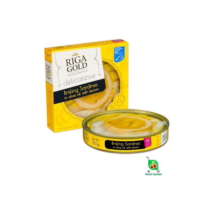 RIGA GOLD Brisling zaytun moyi va limon bilan 120gr
