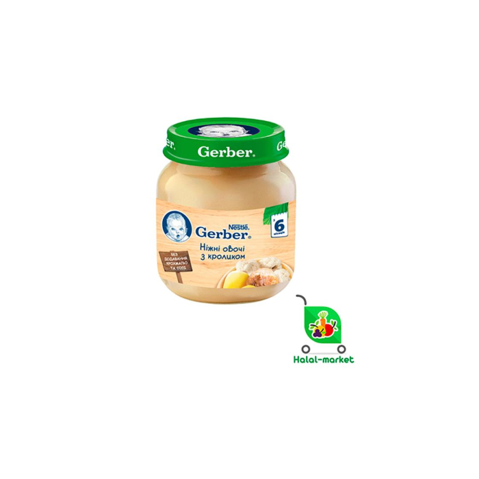 ДЕТСКОЕ ПЮРЕ Gerber НЕЖНЫЕ ОВОЩИ с КРОЛИКОМ 130гр