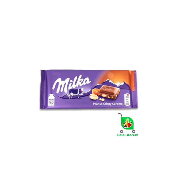 Шоколадная Плитка Milka Арахис и Карамель 90гр