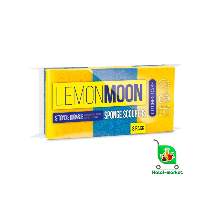 Губка для Мытья Посуды LEMON MOON 3шт