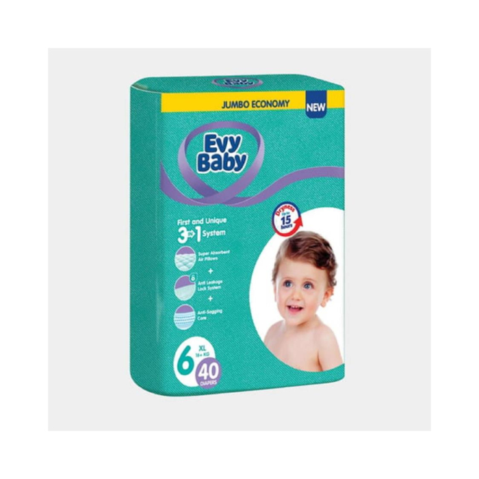Подгузники EVY BABY XL 6 (40шт)