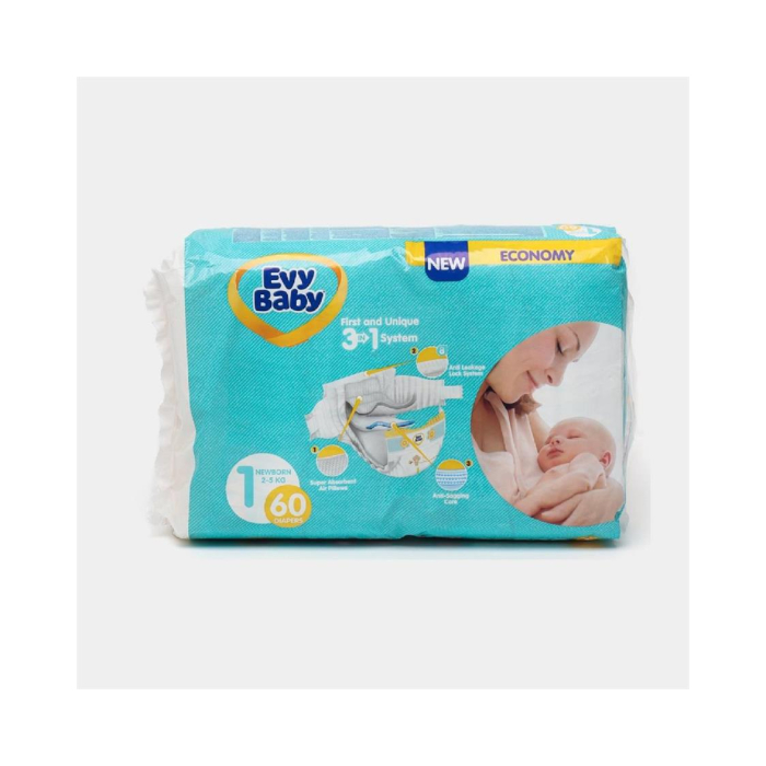 Подгузники EVY BABY 1 (60шт)