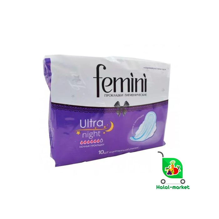 Прокладки FEMENI ultra night 10шт
